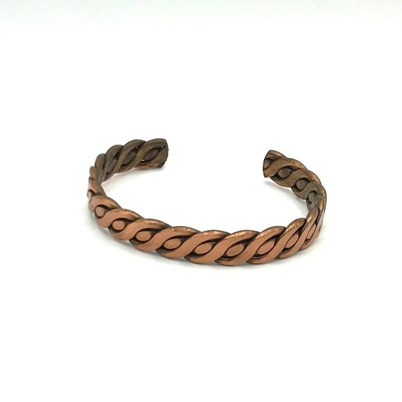 Vintage style Copper Twisted Design Open Cuff Bracelet - Picture 4 of 6